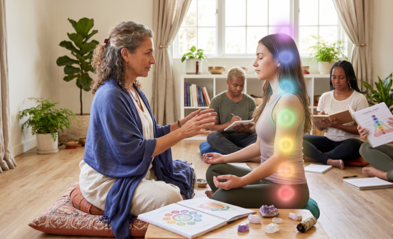 Energy, Reiki Healer teaching Chakra Workshop